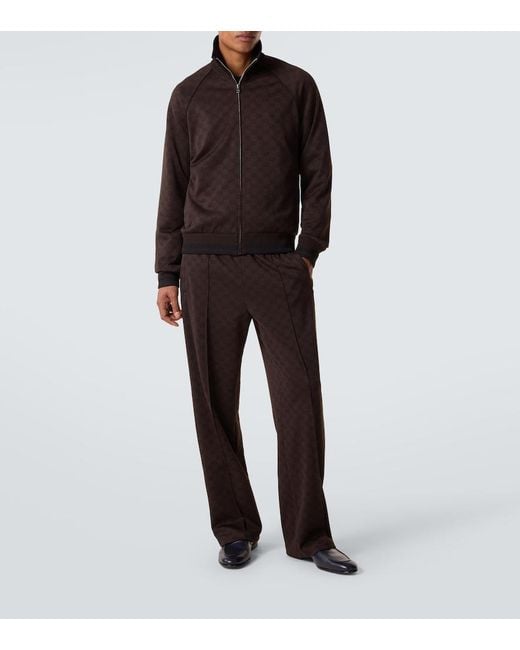 Gucci Black Gg Jacquard Track Jacket for men