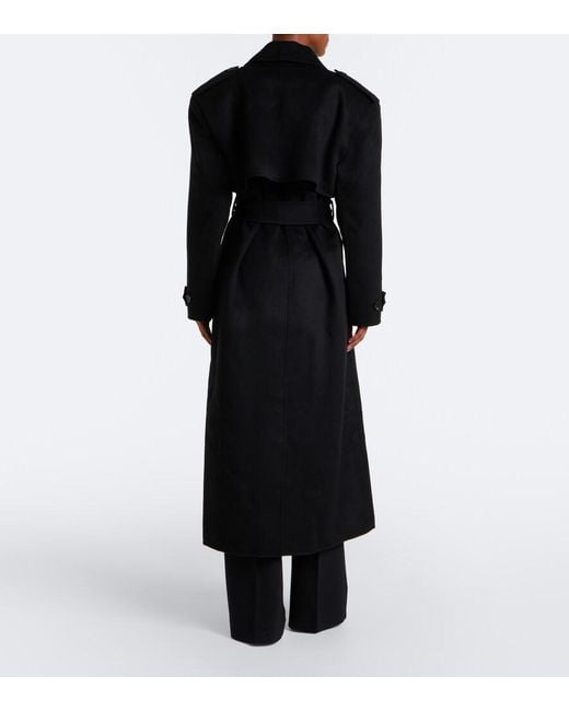 Frankie Shop Black Nikola Padded Wool And Cashmere Trench Coat