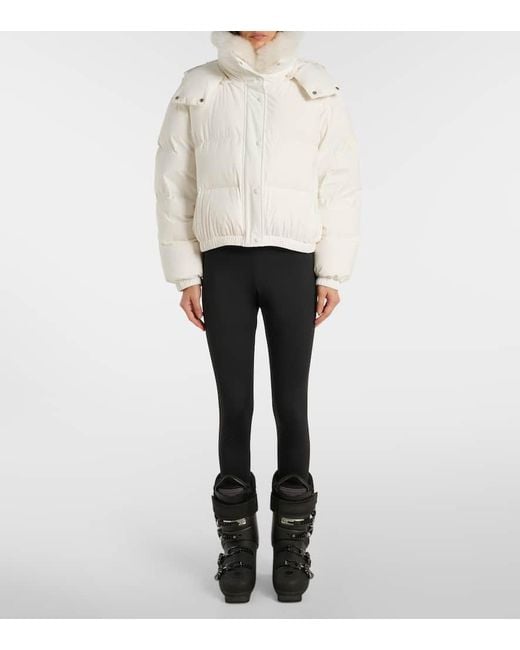 Yves Salomon White Skijacke Doudoune 58 Cm Mit Shearling