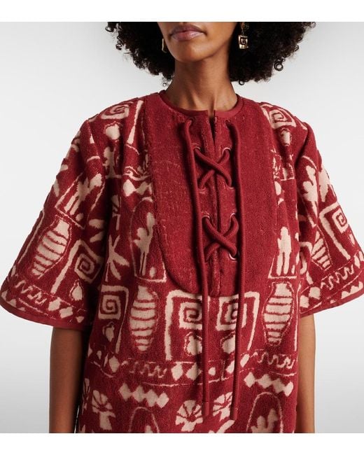 ALÉMAIS Red X Lrnce Maya Cotton Minidress