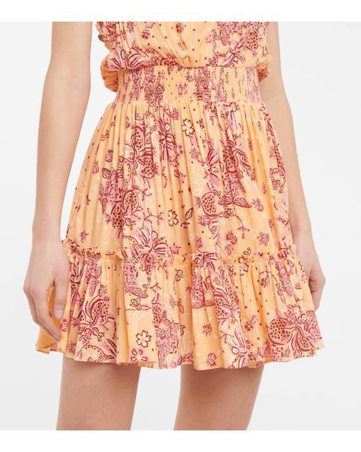 Poupette Orange Bedrucktes Minikleid Triny