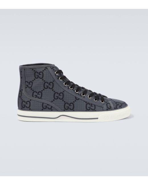 Gucci Gray Tennis 1977 High-Top Sneaker, , Nylon for men
