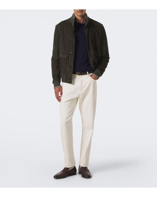 Fedeli Blue Cashmere Sweater for men