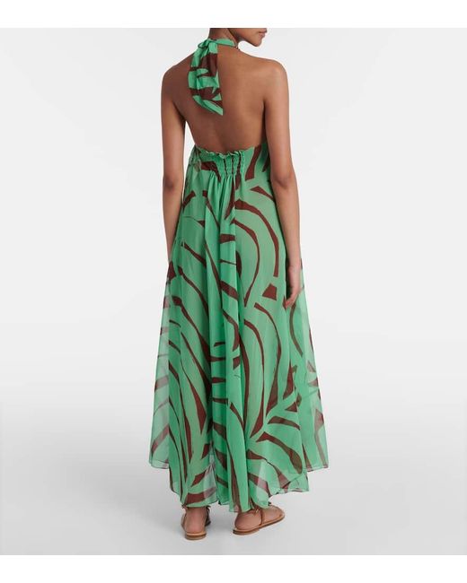 Johanna Ortiz Green Maxikleid Tactile Winds Aus Georgette