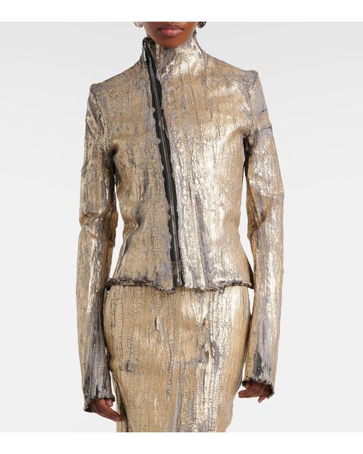 Rick Owens Natural Gary Coated Denim Jacket