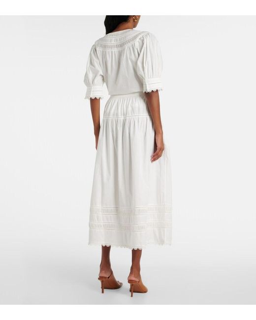 Ulla Johnson White Harlow Cotton Poplin Maxi Skirt