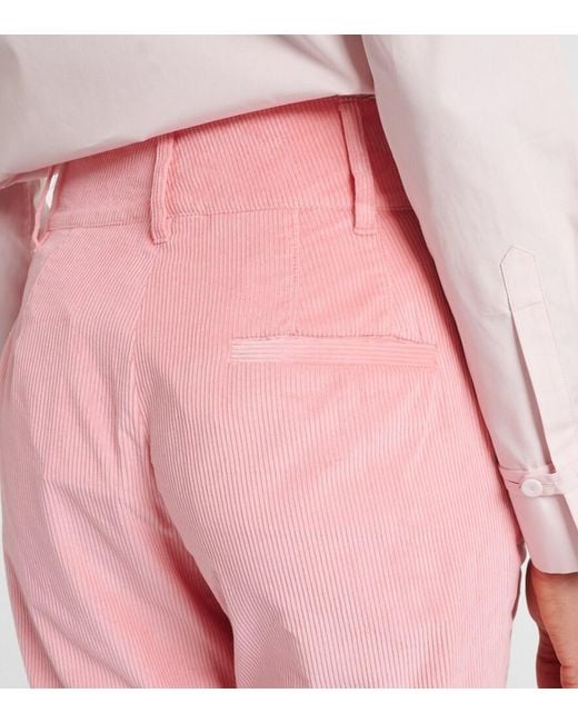 Gabriela Hearst Pink Ianthe Cotton Corduroy Flared Pants