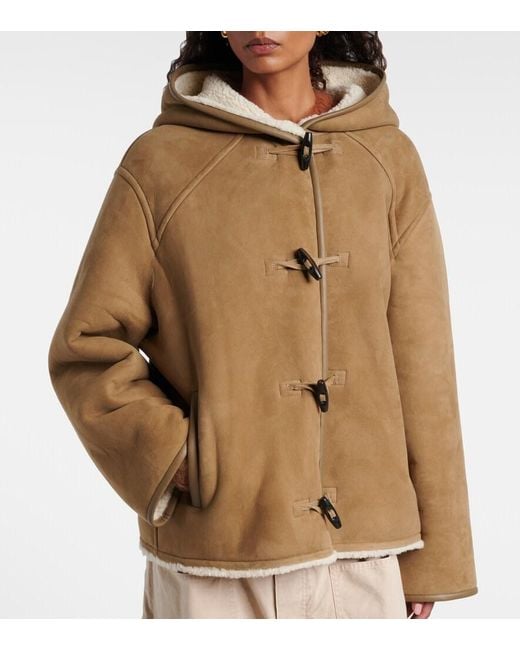 Yves Salomon Brown Reversible Leather And Shearling Jacket