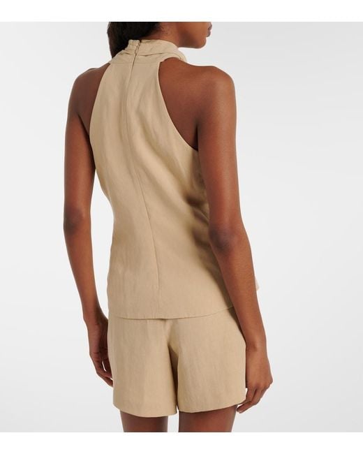 Veronica Beard Natural Pacey Halterneck Top