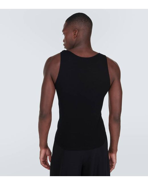 Saint Laurent Black Cassandra Wool Tank Top for men