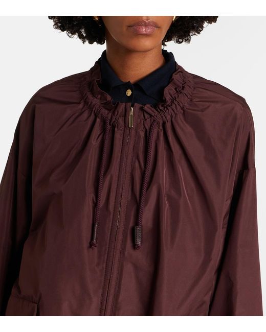 Max Mara Purple Taffeta Bomber Jacket