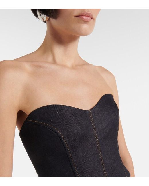 AYA MUSE Blue Hyn Denim Bustier Top