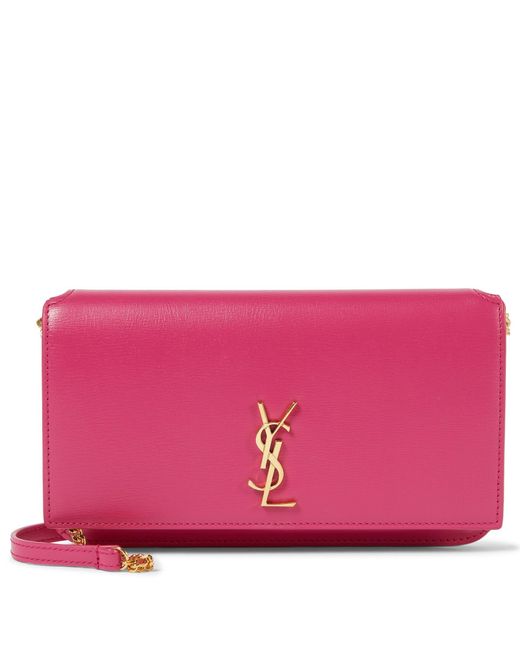 Saint Laurent Pink Leather Iphone Crossbody Bag