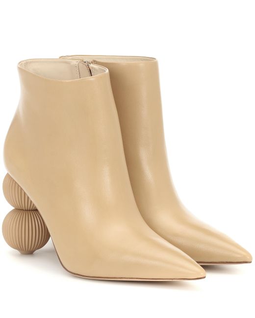 Cult Gaia Natural Cam Leather Ankle Boots