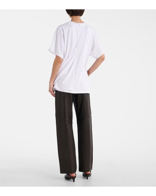 Sportmax White Keras Asymmetric Cotton-Blend T-Shirt