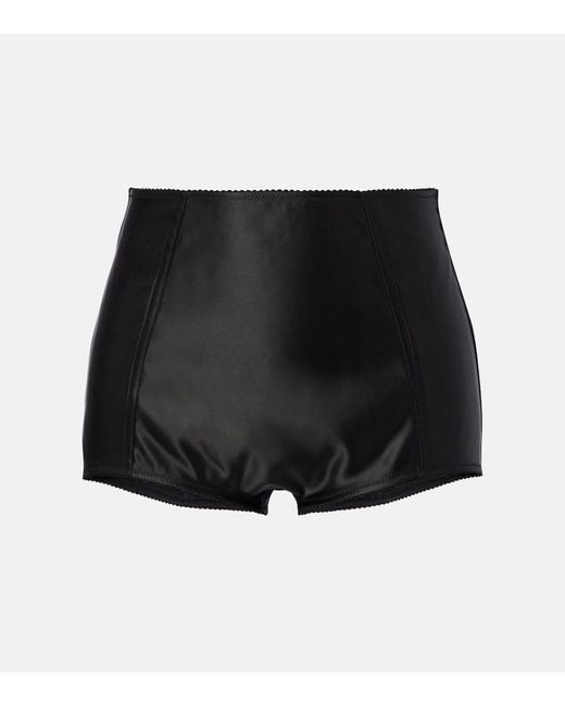 Dolce & Gabbana Black Satin Micro Shorts