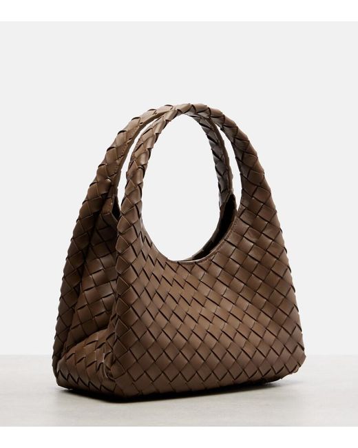 Bottega Veneta Brown Campana Small Leather Shoulder Bag