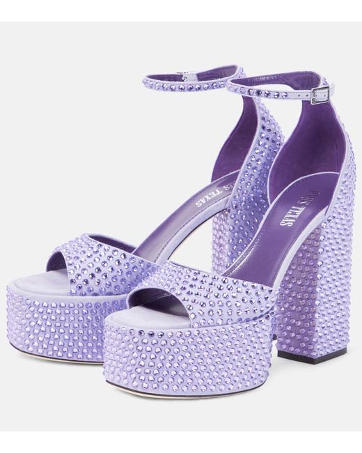 Sandalias Holly Tatiana en denim con cristales Paris Texas de color Purple