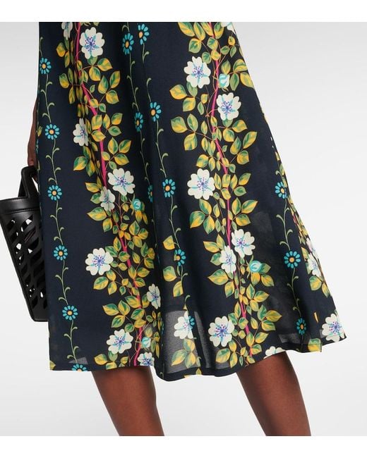 Etro Green Floral Midi Dress
