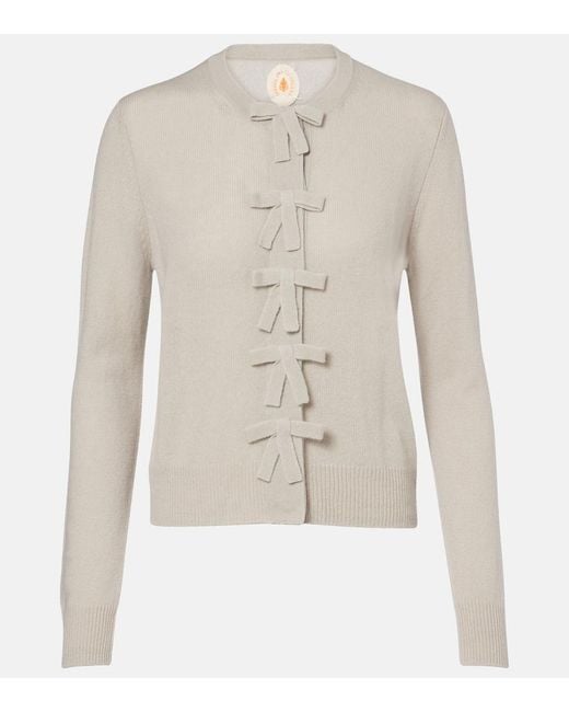Jardin Des Orangers Natural Bow-Detail Cashmere Cardigan