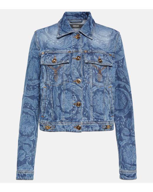 Versace Blue Barocco Denim Jacket