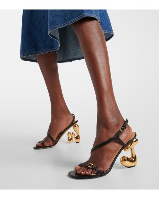 J.W. Anderson Metallic Jw Bubble Heel Leather Sandals