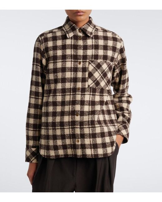 Moncler Black Checked Wool-Blend Overshirt