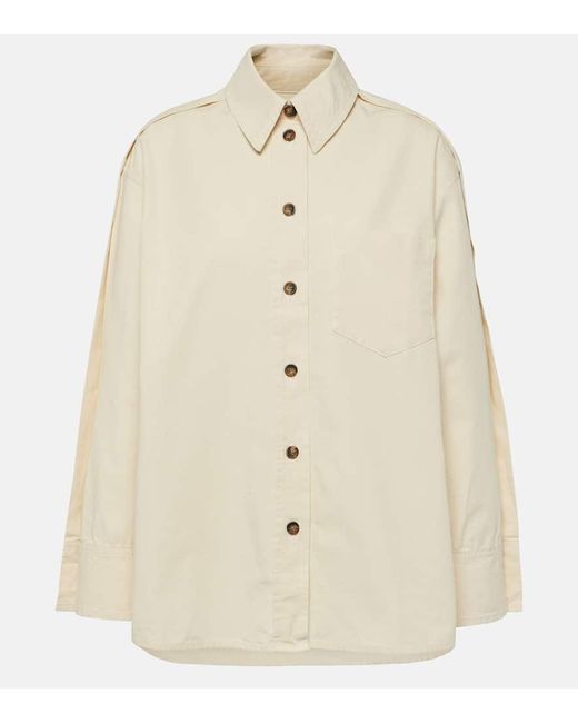 Victoria Beckham Natural Oversized Cotton Shirt