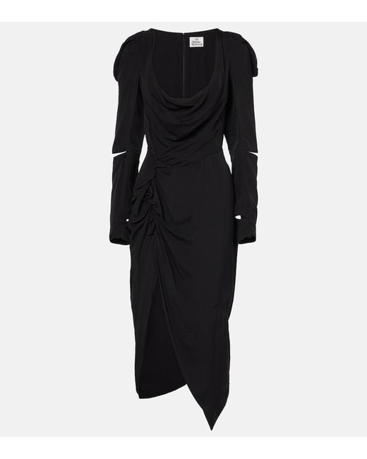 Vivienne Westwood Black Panther Draped Midi Dress