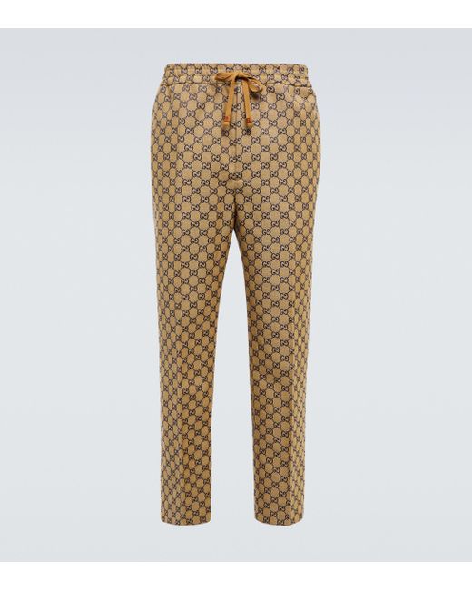 Pantalon GG en coton melange Gucci pour homme en coloris Neutre | Lyst