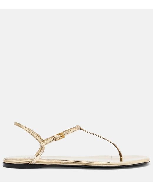 Paris Texas White Montecarlo Metallic Leather Thong Sandals