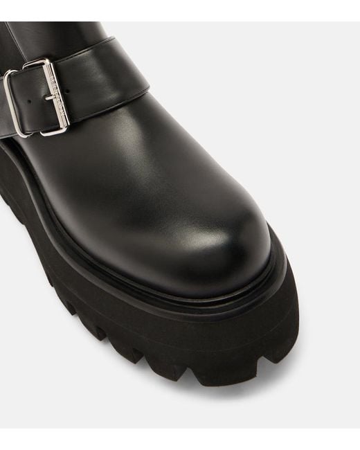 Alexander McQueen Black Ankle Boots Sofa Buckle Aus Leder
