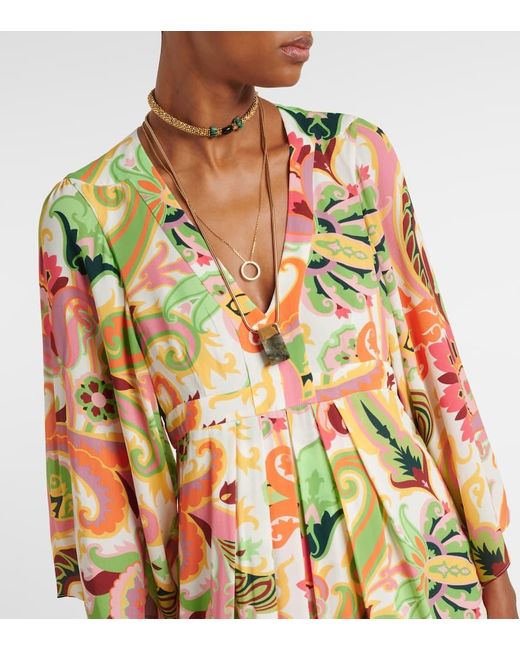 Etro Metallic Printed Maxi Dress