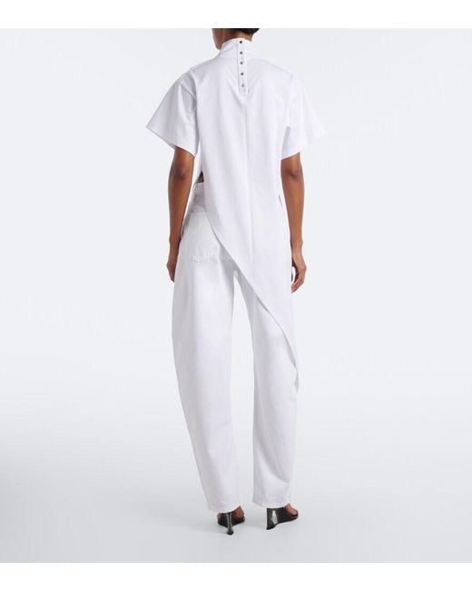 Alaïa White Barrel-Leg Jeans