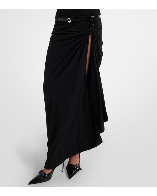 coperni long asymmetric draped dress Coperni Long Asymmetric Draped Dress in BLACK