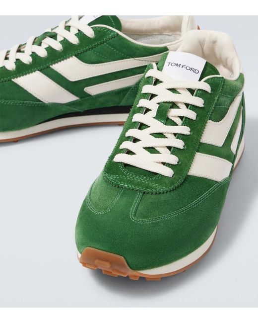 Tom Ford Green Mick Suede Sneakers for men