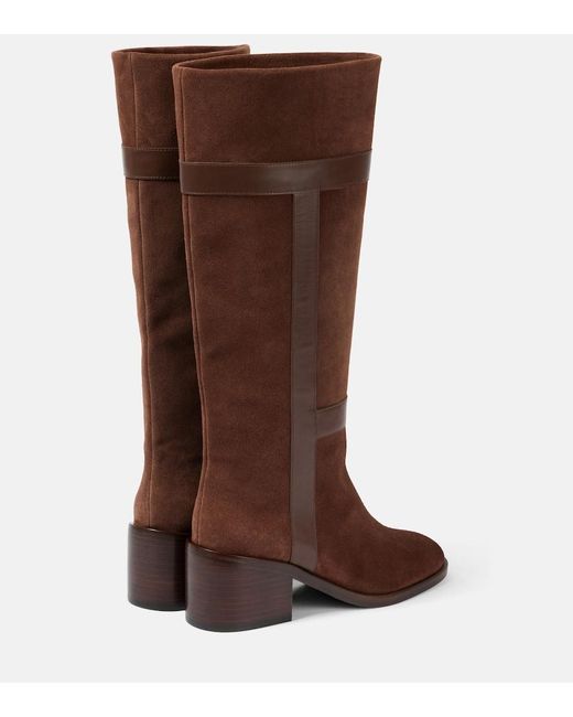 Robert Clergerie Brown Lyube 65 Shearling-Lined Suede Knee-High Boots