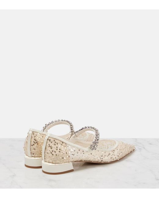 Jimmy Choo White Bing Embellished Pumps