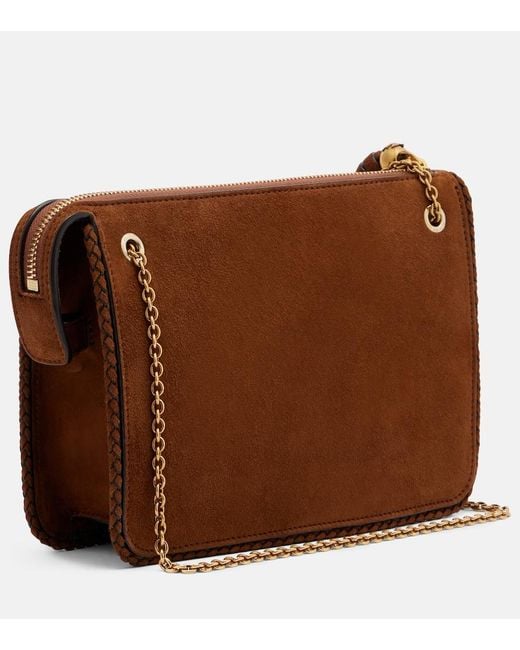 Etro Brown Small Suede Crossbody Bag