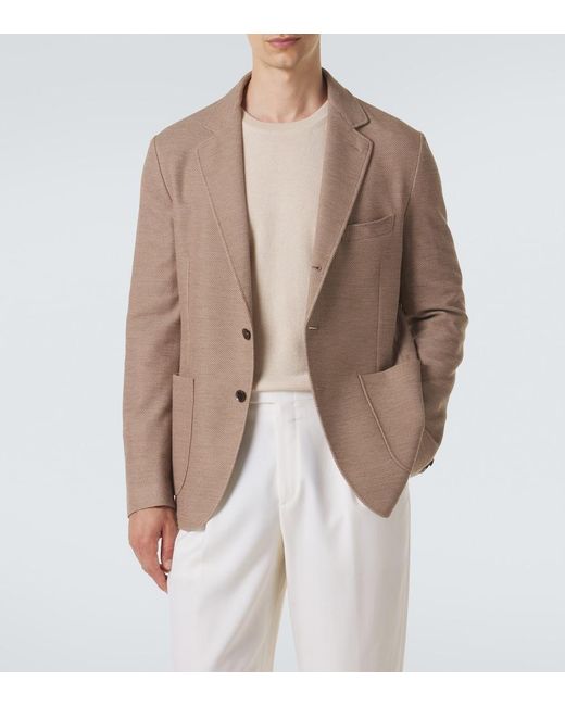 Brioni Natural Wool And Silk Blazer for men