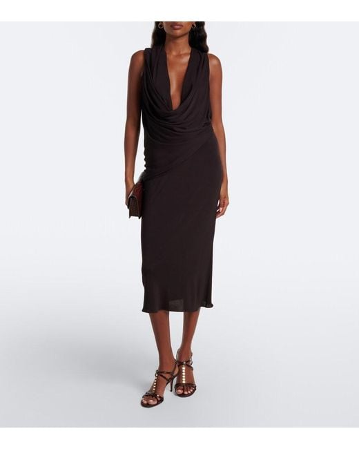 Ferragamo Brown Tiane Croc-Effect Embellished Leather Sandals