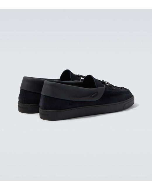 Giorgio Armani Black Suede Loafers for men