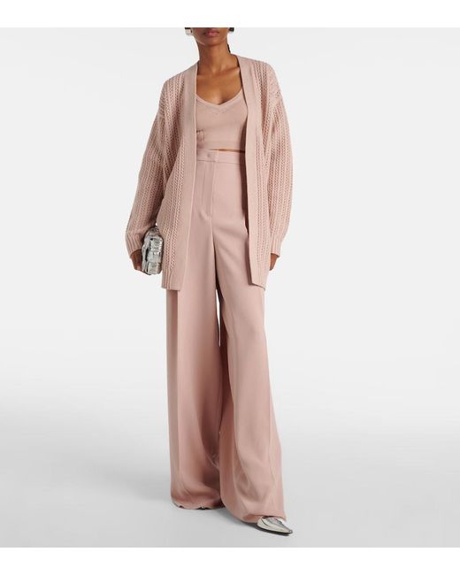 Max Mara Pink Cropped Knitted Tank Top