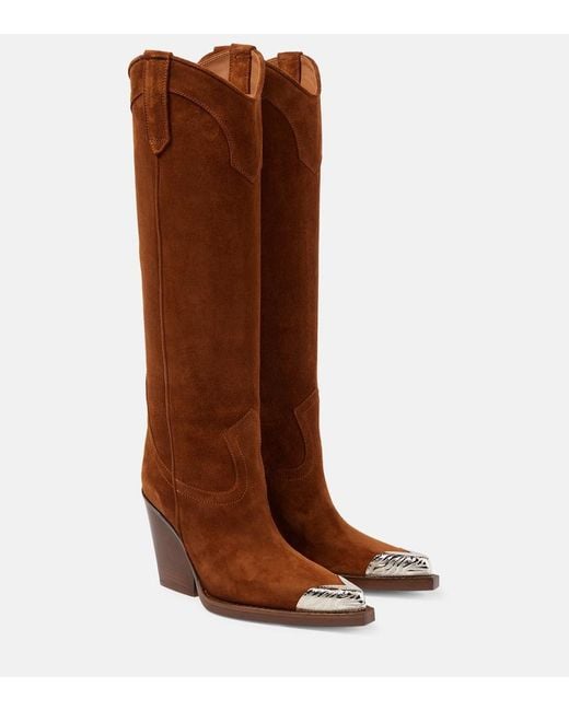 Paris Texas Brown Westernstiefel El Dorado Aus Veloursleder