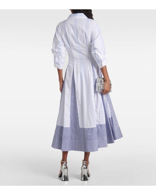 Jonathan Simkhai Blue Striped Cotton Shirt Dress