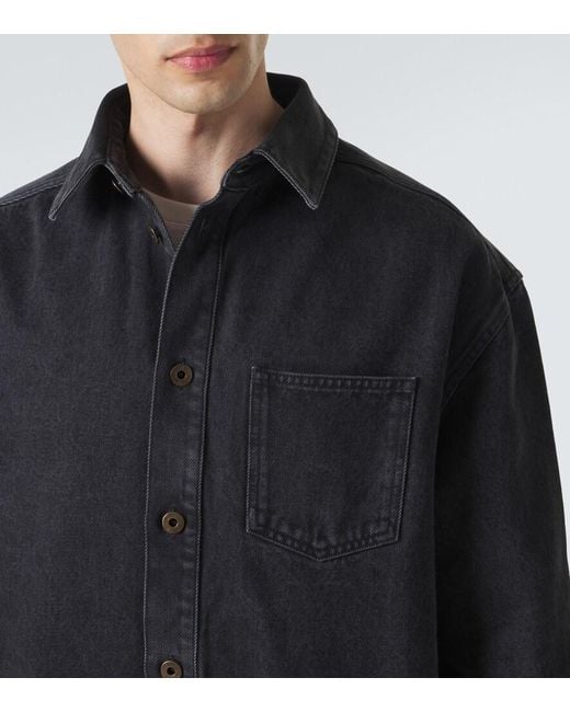 Loewe Black Anagram Denim Overshirt for men