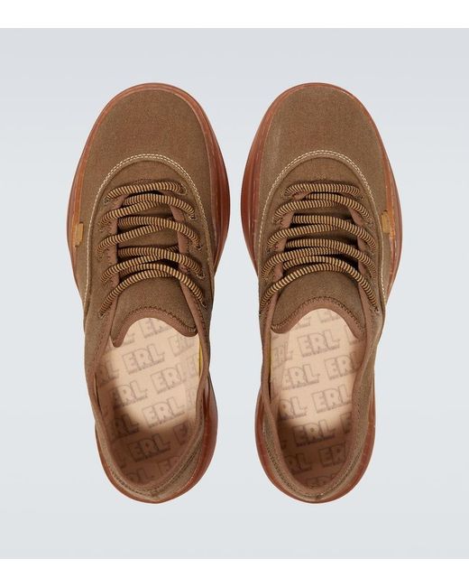 ERL Brown Canvas Low-Top Sneakers for men