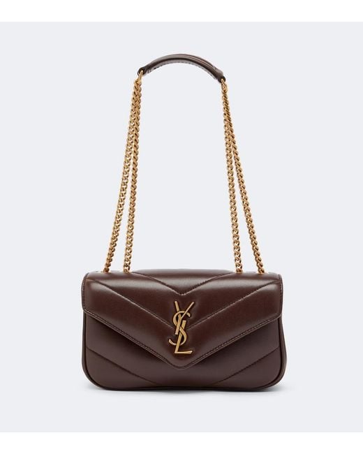 Saint Laurent Brown Loulou Mini Leather Shoulder Bag