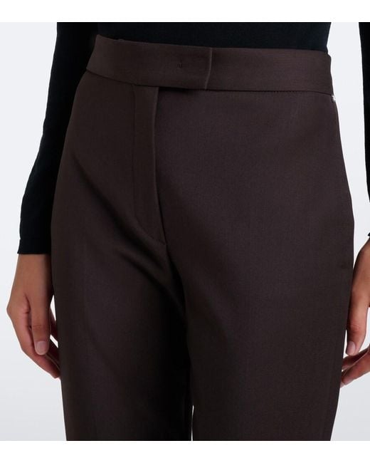 Sportmax Gray Wool-Blend Flared Pants