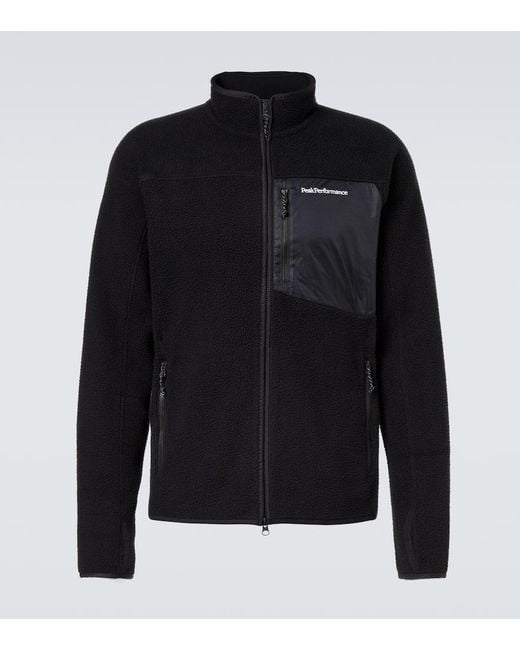 Peak Performance Blue Pile Jersey-Lined Fleece Jacket for men